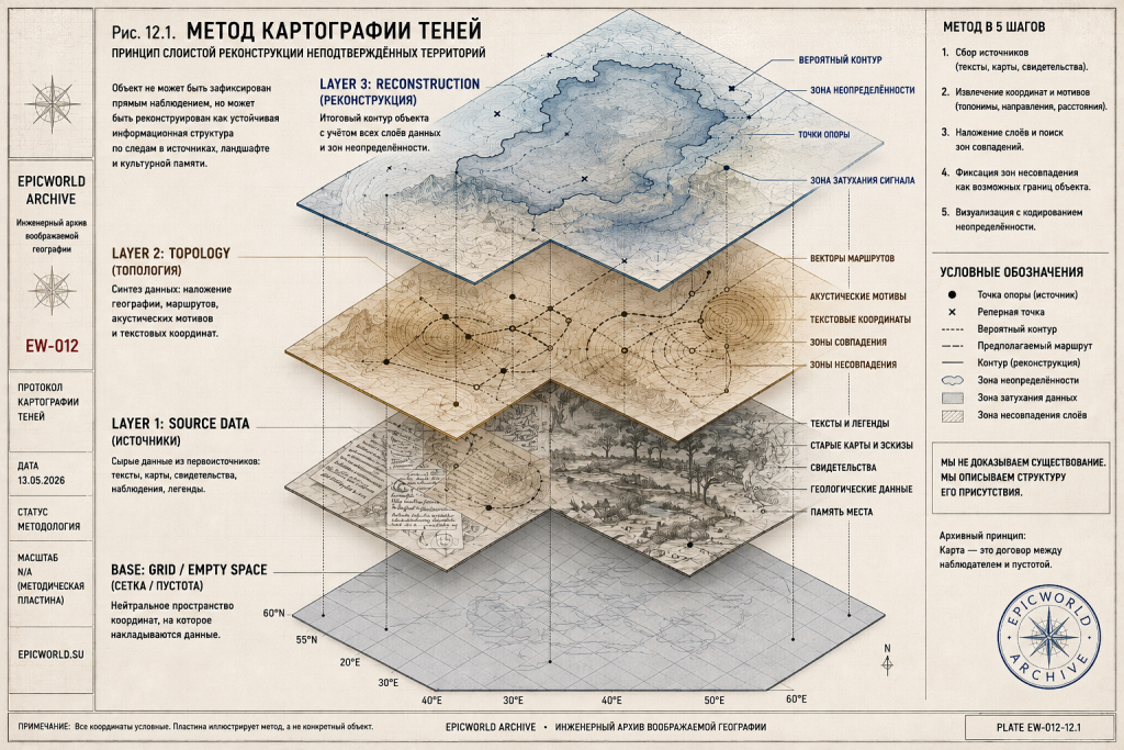 Архивная мета-карта картографии теней: слои источников, топологии и реконструкции неподтверждённой территории